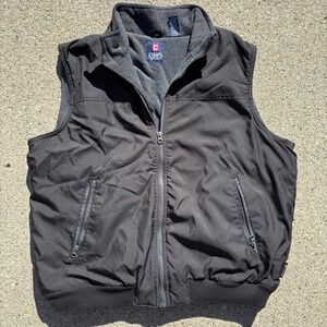 Chaps Mens Vest Black Fleece Lined‎ Full Zip Sleeveless Jacket XL
